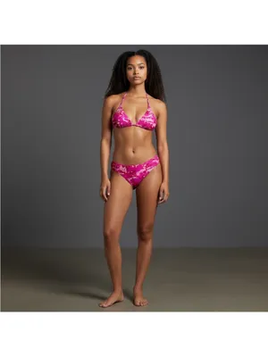 SKIMS SWIM TRIANGLE BIKINI TOP IN PINK‎ CAMO size XL thumbnail 8