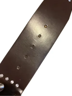 Guess Dark Brown Thick Faux Leather Statement Belt W/Rhinestone Accents (L) thumbnail 8