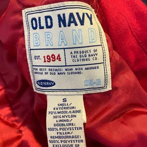 Vintage 90s Old Navy Bright Pink Wool Blend Peacoat Women's S Double Breasted thumbnail 6
