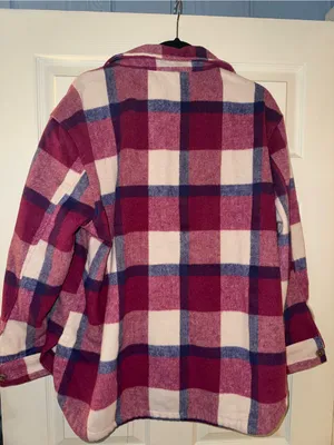 Members Mark Plaid Shacket Pink Size L thumbnail 4