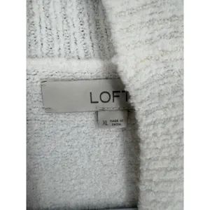 LOFT Womens Sweater Cream Wrap Front Boucle Balloon Sleeve‎ XL thumbnail 5