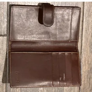 Dooney & Bourke Monogram Jacquard Leather Trim Bifold Long Wallet Brown Vintage thumbnail 6
