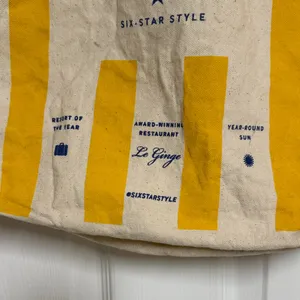 Ted Baker Yellow and Cream Canvas Tote thumbnail 3