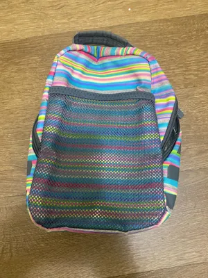 ADIDAS Santiago Insulated Cooler Lunch Bag Mini Backpack, Rainbow Striped - EUC thumbnail 1
