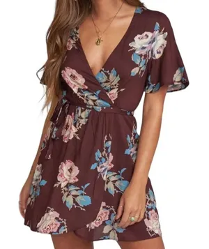 Show Me Your Mumu Women's Red Andrea Printed Wrap Dress Size S thumbnail 1