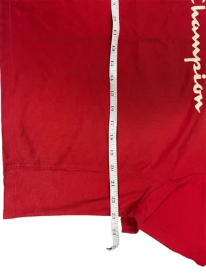 Champion Cropped Tee L Red Logo Graphic Athletic Short Sleeve Shirt thumbnail 4