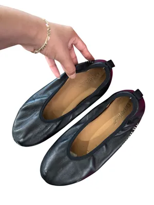OFF-WHITE Leather Slip On Ballet Ballerina High Heel Flats thumbnail 11