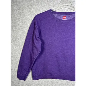 Hanes Womens Sweatshirt Comfort Blend‎ Purple Large Long Sleeve Cotton Blend thumbnail 4
