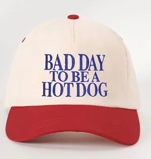 Bad Day To Be A Hot Dog Hat Funny Embroidered NWT BBQ Cookout Party SnapBack thumbnail 1