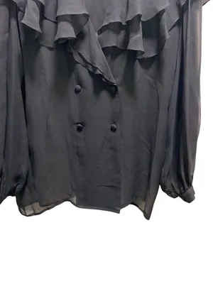 Lillie Rubin Vintage Silk Blouse Black Size M Romantic Dark Coquette Whimsigoth thumbnail 6
