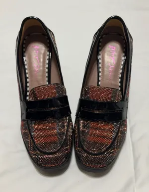 Betsey Johnson Adelyn Rhinestone Plaid Loafer Platform Heels thumbnail 1