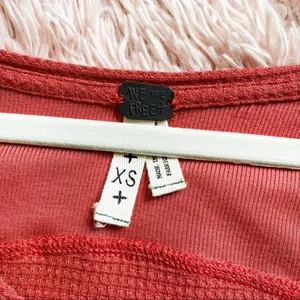 Free People Malibu High-Low Thermal Top in Red XS thumbnail 4