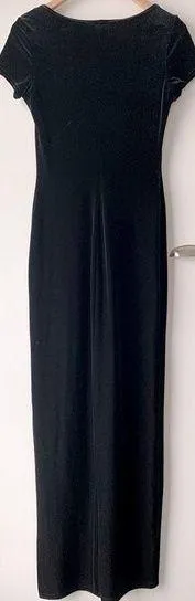 Vintage 90’s Stretchy Black Velvet Dress thumbnail 2