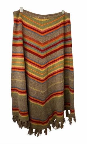 Lauren Ralph Lauren Wool Southwestern RARE Chevron Stripe Fringe Skirt Large thumbnail 1