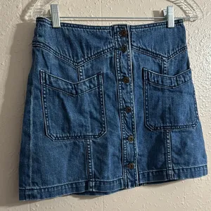 Free People Blue Mini Cargo Skirt thumbnail 3