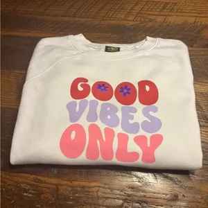 Ladies Small Good Vibes Crew Neck Sweatshirt thumbnail 2