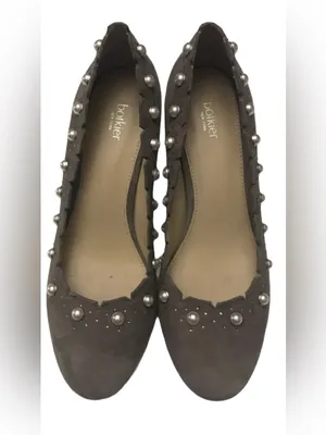 Botkier "Holly" Gray Suede Heels With Faux Pearl Beads (7.5) thumbnail 8