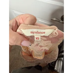 Sundance pink lace top yoke blouse size XS boho crochet thumbnail 3