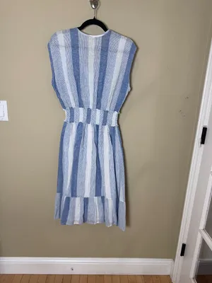 Rails Ashlyn Nevis Linen Dress Blue & White Stripes Size Small thumbnail 6