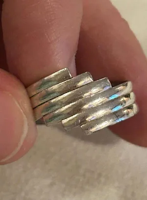 925 sterling silver ring band size 7.25 unique thumbnail 2