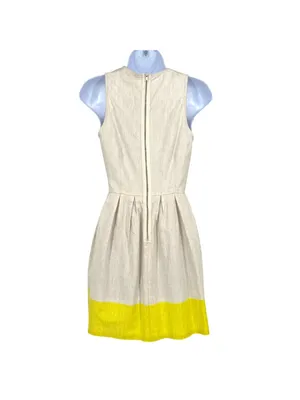 Gap Coastal Preppy Linen Blend Sleeveless A-Line Dress Size 0 Beige Yellow thumbnail 5