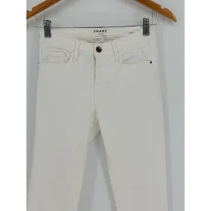 FRAME Le Skinny de Jeanne Crop Jeans Womens Size 26 Blanc White Mid Rise Stretch thumbnail 4
