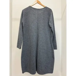 Vasna Gray Knit Dress Abstract Print Made in Italy SzL thumbnail 2