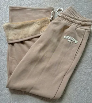 Gracie’s Boutique Light Brown Fleece Lined Sweatpants Womens M thumbnail 1