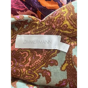 Zimmermann Aliane Cut Out Midi Dress Mixed Paisley Print Cotton Summer Dress thumbnail 13