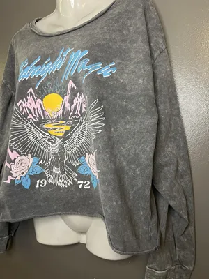 Grayson Threads Tee Shirt Womens 2XL Black Midnight Magic Graphic Crop Pullover thumbnail 4