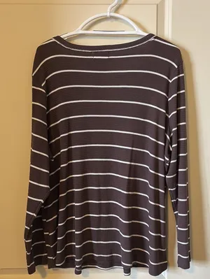 Maurices ribbed long sleeve cut out blouse thumbnail 2