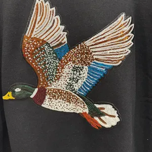 Gildan Duck hunting sweatshirt! Glitter sequin mallard duck sweater size medium thumbnail 2