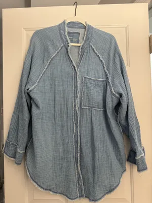 Aerie Button Down Top Gauzy thumbnail 1