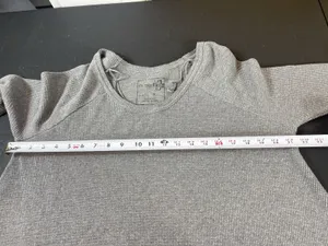 Free People We The Free Waffle Knit Thermal Top Womens L Gray Oversized Slouchy thumbnail 9