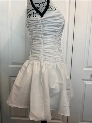 Altar'd State White Ruched Strapless Mini Dress thumbnail 7