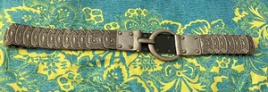 Womens Silver Engraved Metal Link Belt with Ring Buckle thumbnail 1