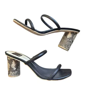 DOLCE VITA Noles Leather‎ Snake Print Heel Black/Brown Sz 8 thumbnail 2