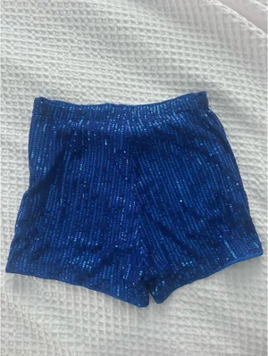 SheIn blue sparkly sequin shorts thumbnail 2