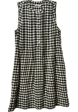 Faherty Isha Sleeveless Gingham Plaid Black / White‎ Shift Dress Size XS $178 thumbnail 1