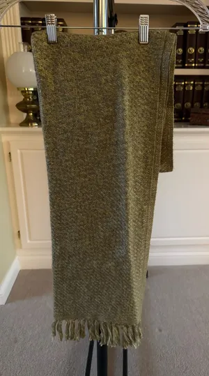 Oversized green herringbone style scarf thumbnail 1