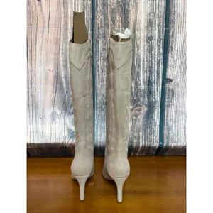 NEW Marc Fisher Women's Taupe Knee High Western Boots Size 6‎ thumbnail 4