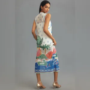 FARM RIO Graphic Mesh Midi Dress XS thumbnail 3