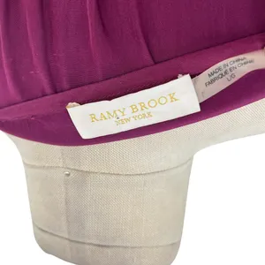 Ramy Brook Blouse Top Long Sleeve‎ Tassels Satin Burgundy Purple Size Large thumbnail 9