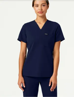 Jaanuu Women’s Scrub Top Rhena Slim Navy Medium thumbnail 1