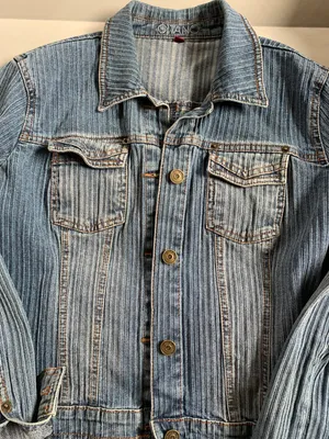 Denim Jacket With Button Front And Sleeves. thumbnail 3