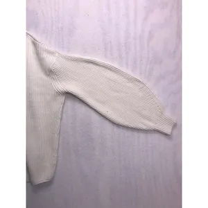 Maeve Anthropologie Ivory Ribbed Mock Neck Balloon Sleeve‎ Sweater Medium thumbnail 12