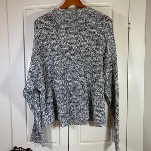 American Eagle Knit Sweater Womens‎ Large L Gray White Oversized Loose Fit thumbnail 2