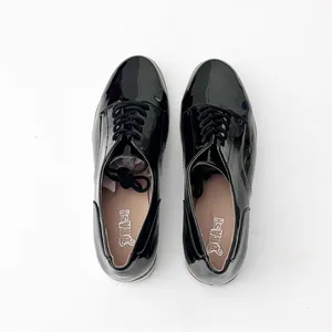 BRASH Black Faux Leather Textured Lace Up Platform Oxford Loafers 8.5 Preppy thumbnail 7