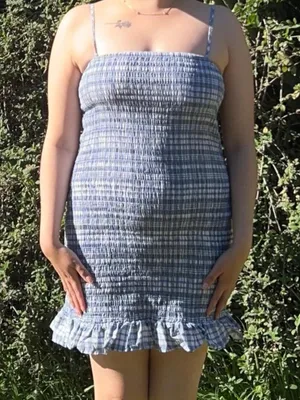 blue & white gingham dress. thumbnail 3
