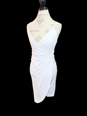 Sleeveless White Wrap-Style Women’s Dress Sz S thumbnail 2